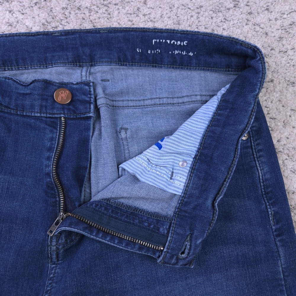 Mugsy Jeans Mens 32x28 33x28 Fultons Classic Slim Straight Stretch Denim Blue - Picture 4 of 10